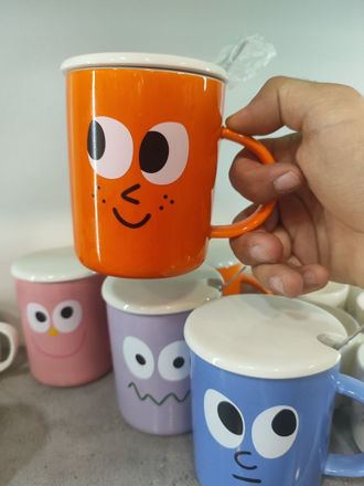 تصویر  ماگ چهره درب قاشق دار