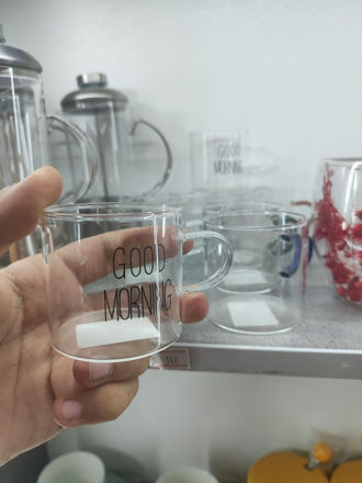 تصویر  لیوان شیشه ای Good morning